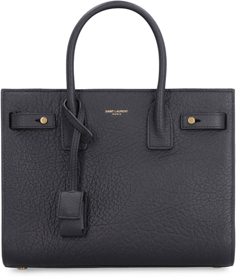 SAINT LAURENT Grainy Leather Top-Handle Handbag in Black for Women