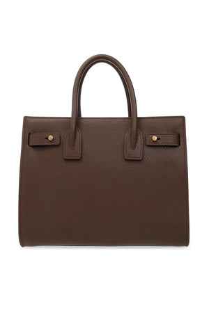 SAINT LAURENT Beige Leather Tote Handbag for Women - SS24