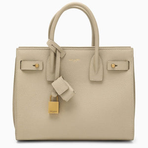 SAINT LAURENT Beige Leather Tote Handbag for Women - SS24