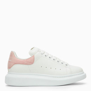 ALEXANDER MCQUEEN White Leather and Crocodile Effect Oversized Sneakers for Women