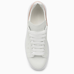 ALEXANDER MCQUEEN White and Clay Oversized Crocodile Effect Low-top Sneakers for Women