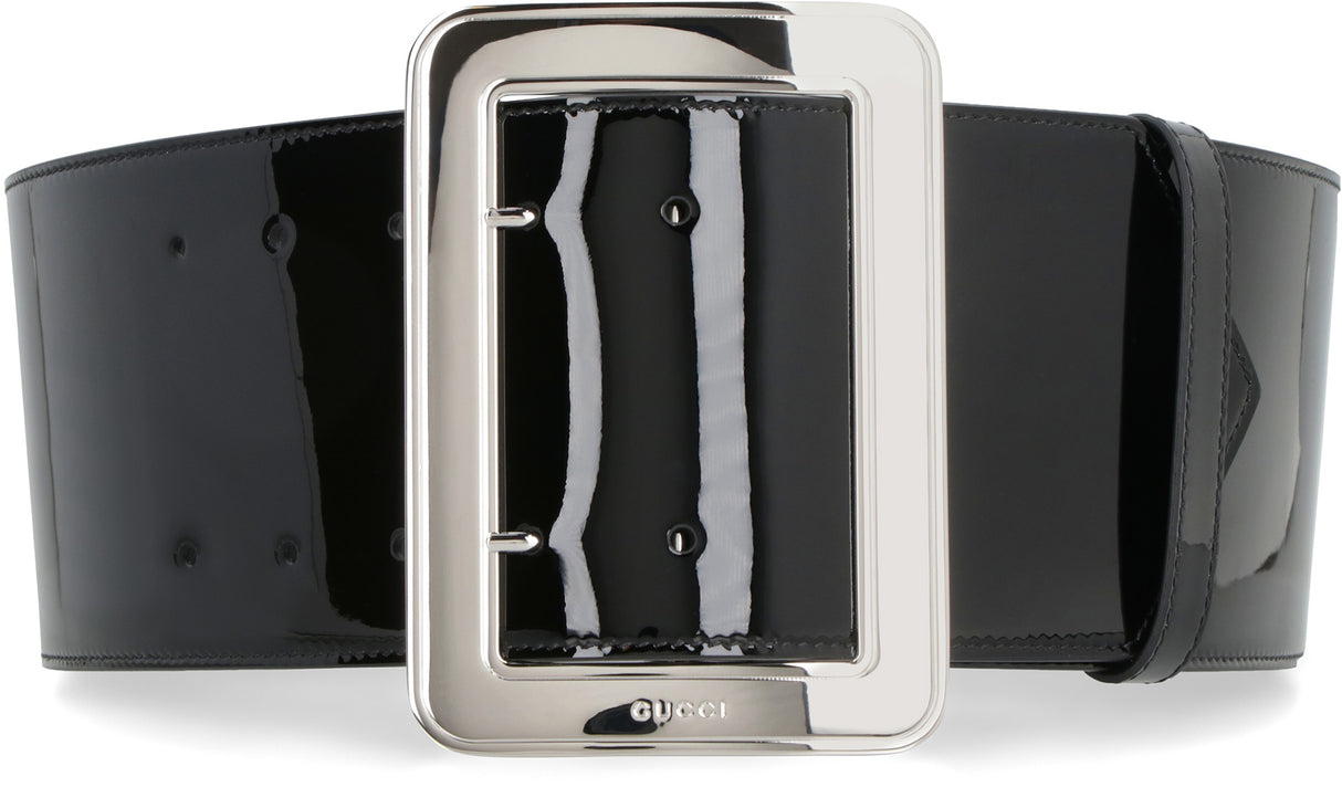 Maxi Buckle Black Leather Belt for Women - Bộ sưu tập SS23