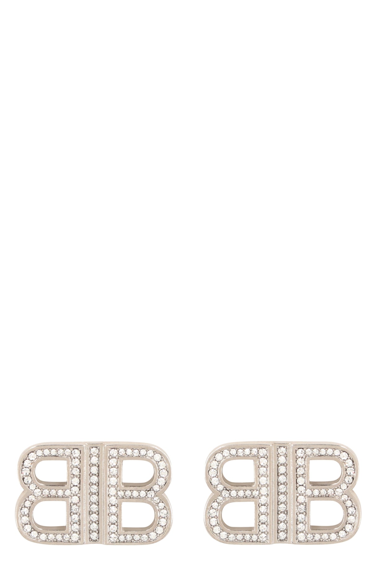 BALENCIAGA Mini Silver Rhinestone Earrings