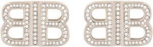 BALENCIAGA Mini Silver Rhinestone Earrings