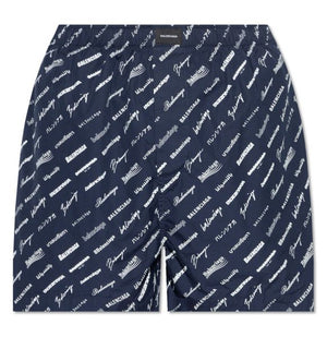 BALENCIAGA Street-Ready Raffia Shorts for Men - Marine