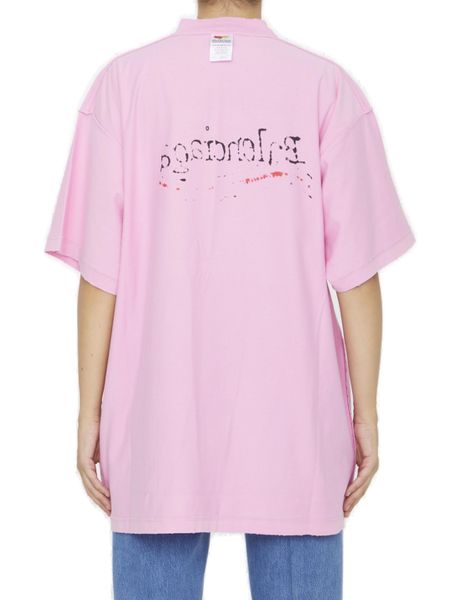 BALENCIAGA Men's Pink Inside Out T-Shirt for FW23