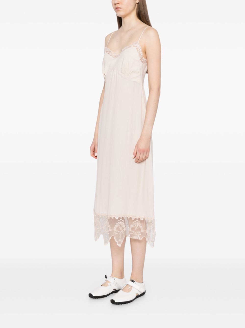 SIMONE ROCHA Elegant Powder-Pink Silk-Blend Mini Dress with Adjustable Straps