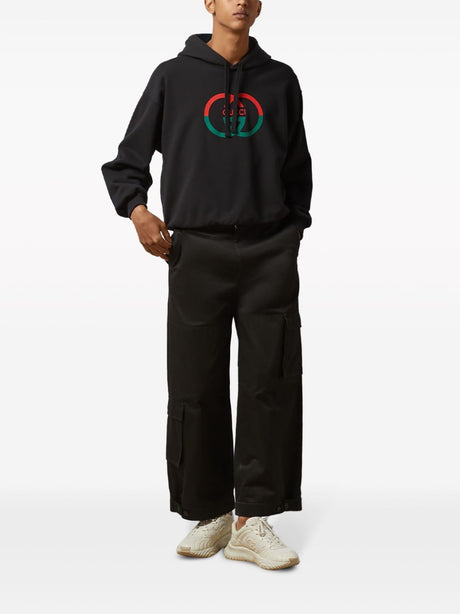 GUCCI Men's Black Cotton Hoodie for SS24