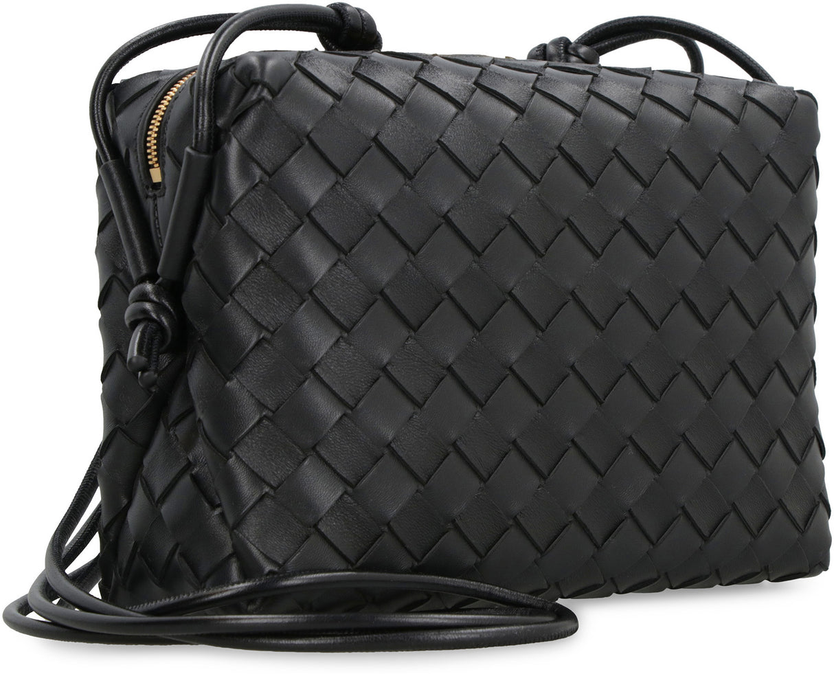BOTTEGA VENETA Chic Black Leather Mini Loop Crossbody Bag for Women