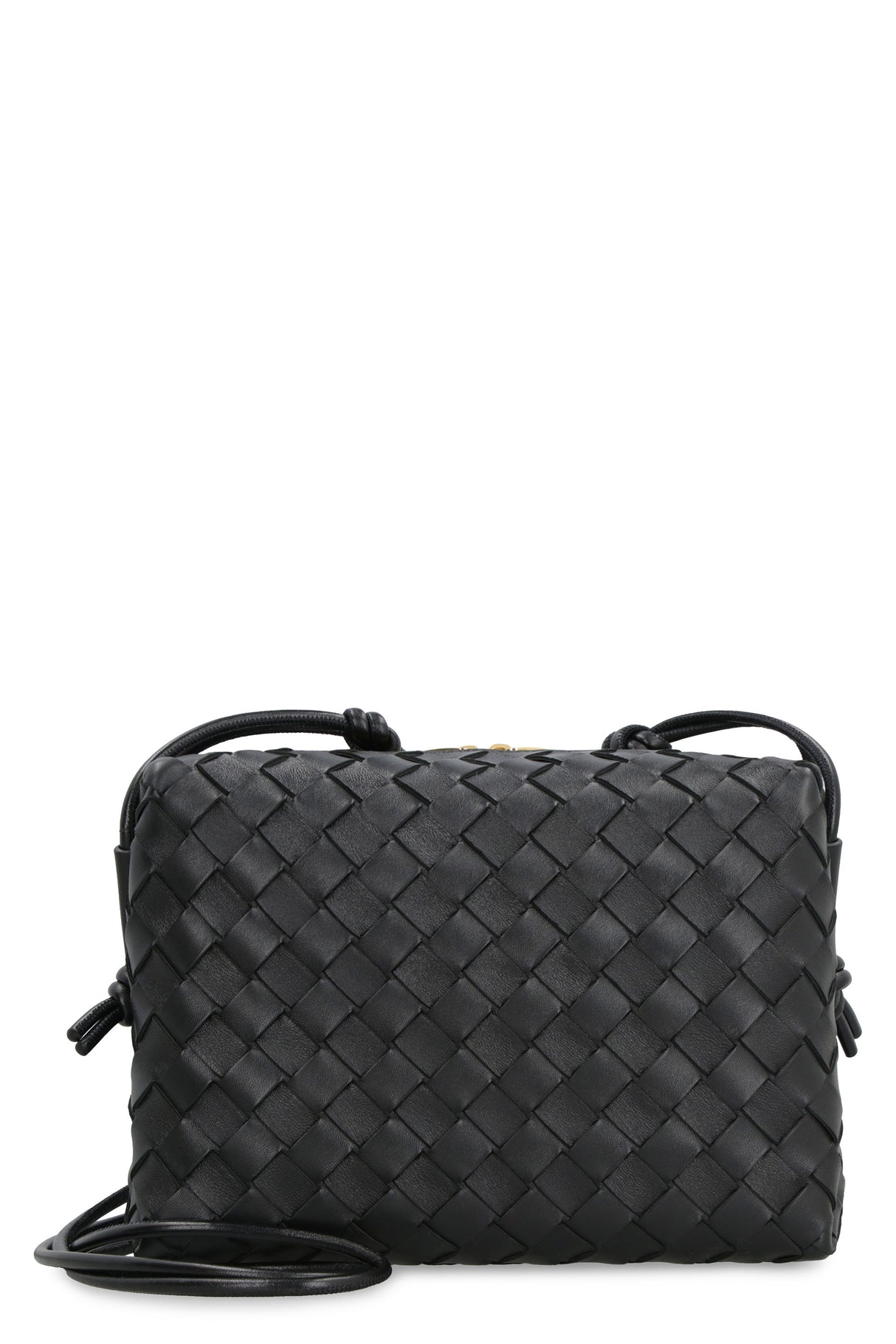 BOTTEGA VENETA Chic Black Leather Mini Loop Crossbody Bag for Women