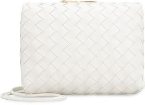 BOTTEGA VENETA Mini Loop Intrecciato Leather Camera Bag with Gold-Tone Accents, White