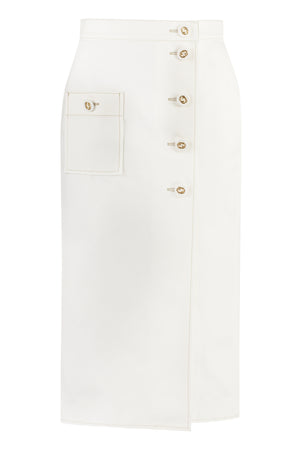 GUCCI Must-Have White Cotton Midi Skirt for Women - SS23 Collection