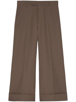 GUCCI Textured Gabardine Cropped Trousers (Size 48)