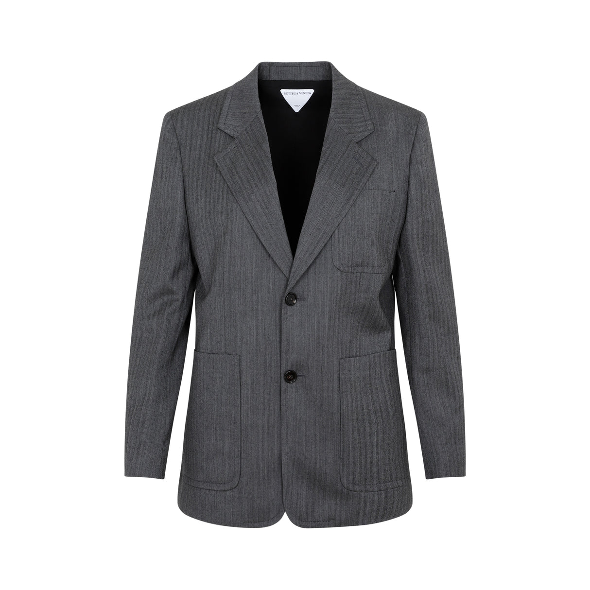 BOTTEGA VENETA Women's Grey Wool Chevron Jacket for SS23 Season