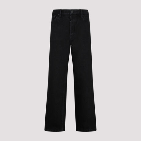 BALENCIAGA SS24 Women's Black Cotton Ankle Cut Jeans