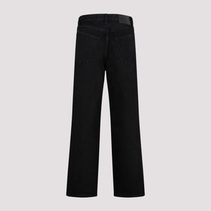 BALENCIAGA SS24 Women's Black Cotton Ankle Cut Jeans