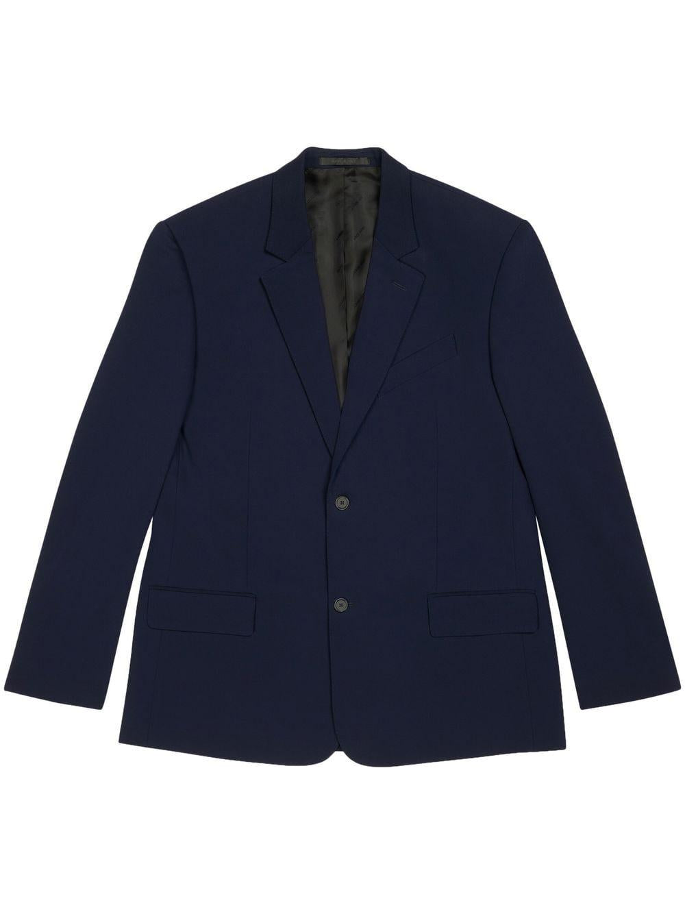 BALENCIAGA Blue Single-Breasted Two-Button Jacket for Men