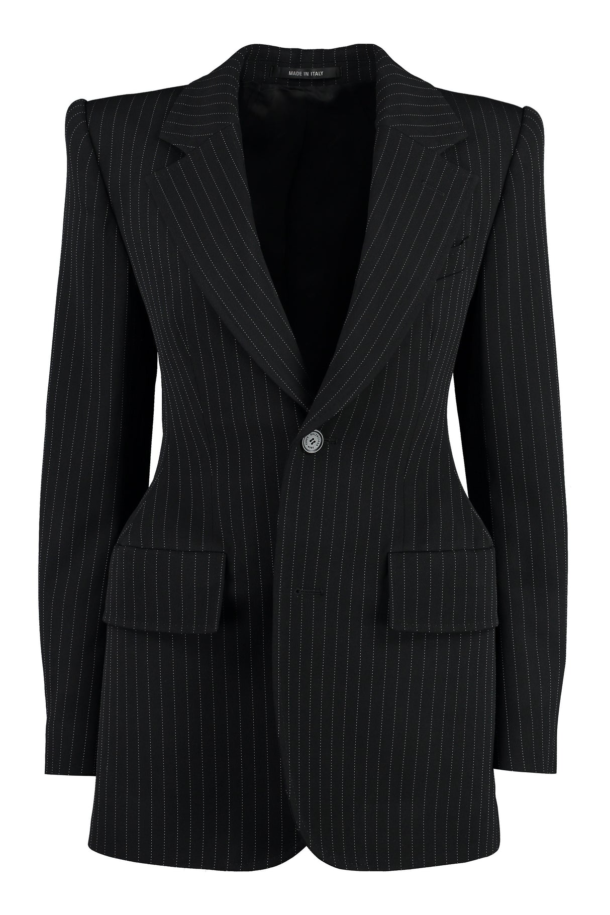 BALENCIAGA Garde-Robe Line Black Pinstripe Blazer for Women - SS23 Collection