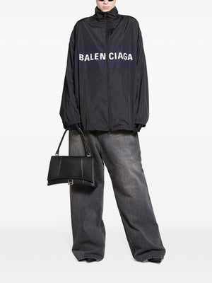 BALENCIAGA Logo Lettering Windbreaker Jacket in Techno Micro Faille for SS24