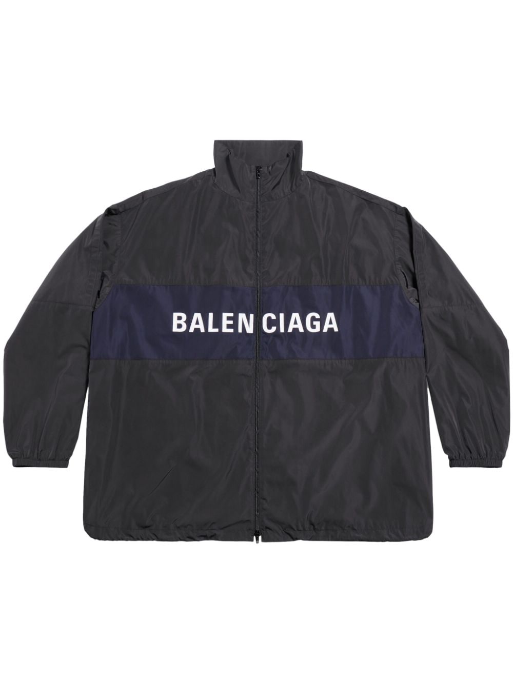 BALENCIAGA Logo Lettering Windbreaker Jacket in Techno Micro Faille for SS24