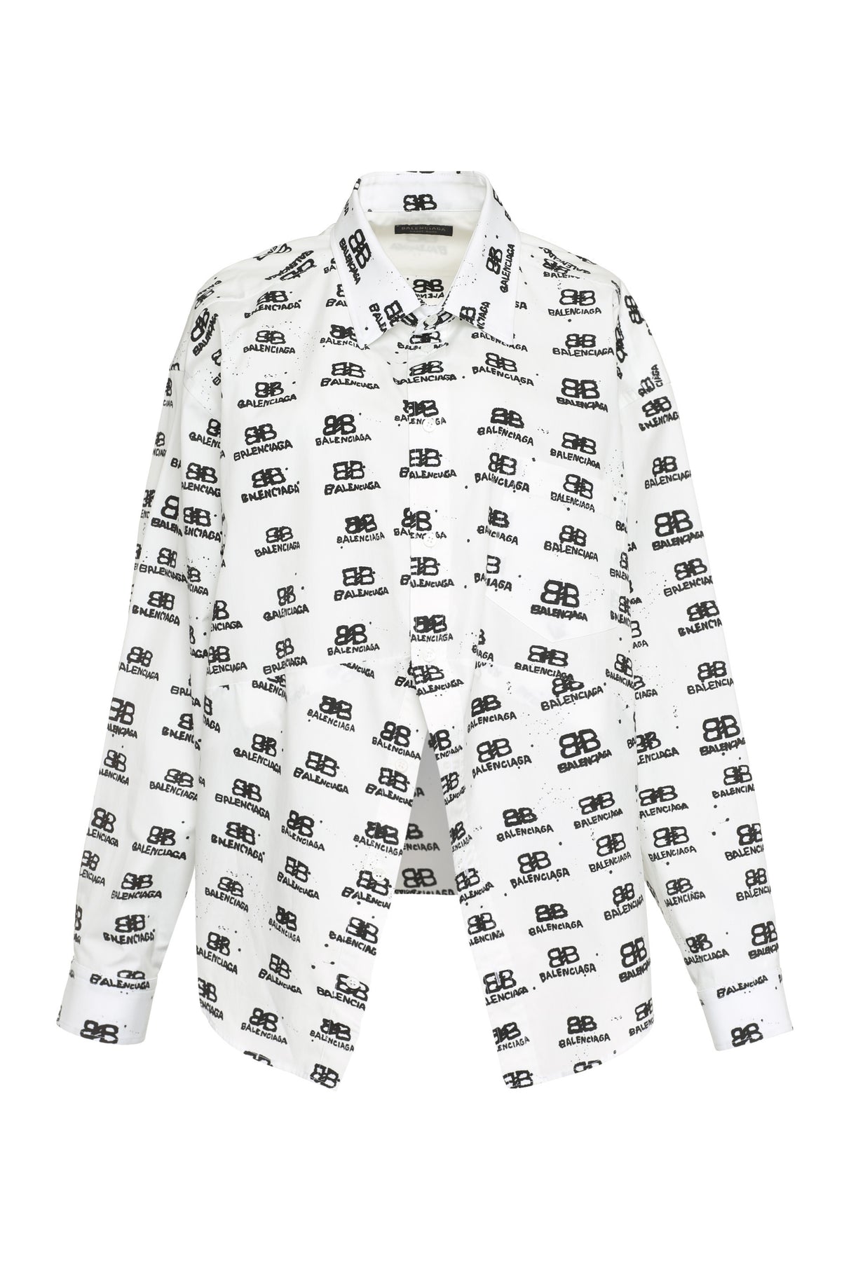 Asymmetrical Balenciaga Cotton Shirt with Logo Print for Women (SS23)