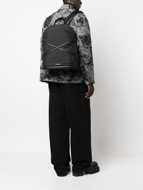 ALEXANDER MCQUEEN Nylon Harness Backpack with Leather Straps and Contrast Logo Print for Men