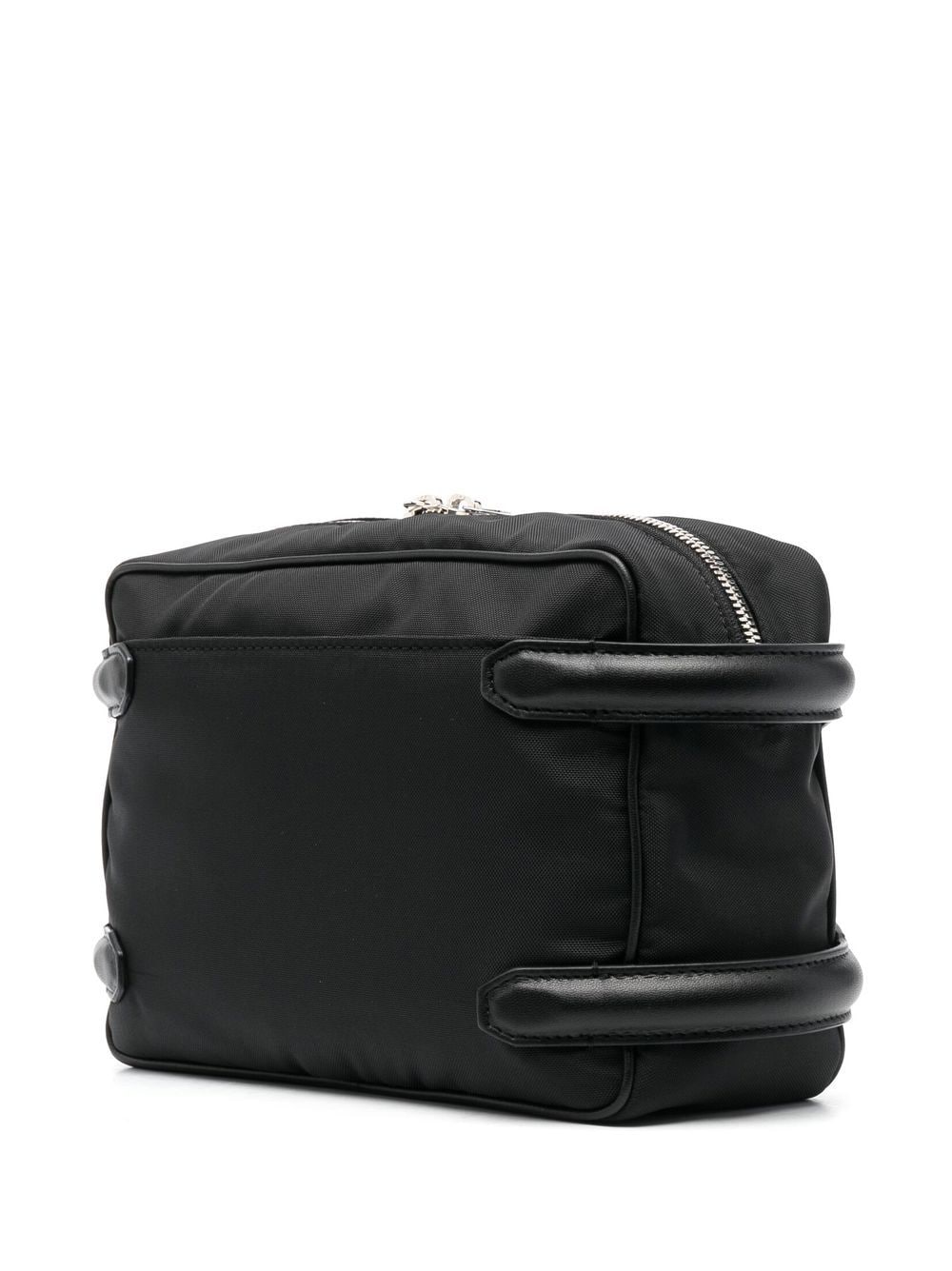 ALEXANDER MCQUEEN Men's Black Nylon and Leather Messenger Handbag for SS23