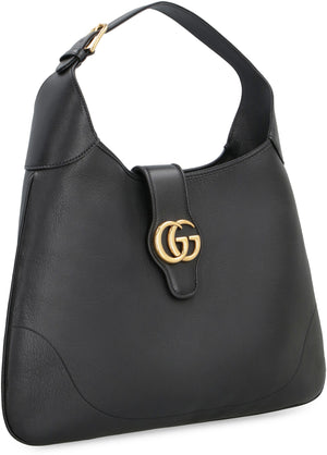 GUCCI Aphrodite Black Leather Shoulder Handbag for Fashionable Women