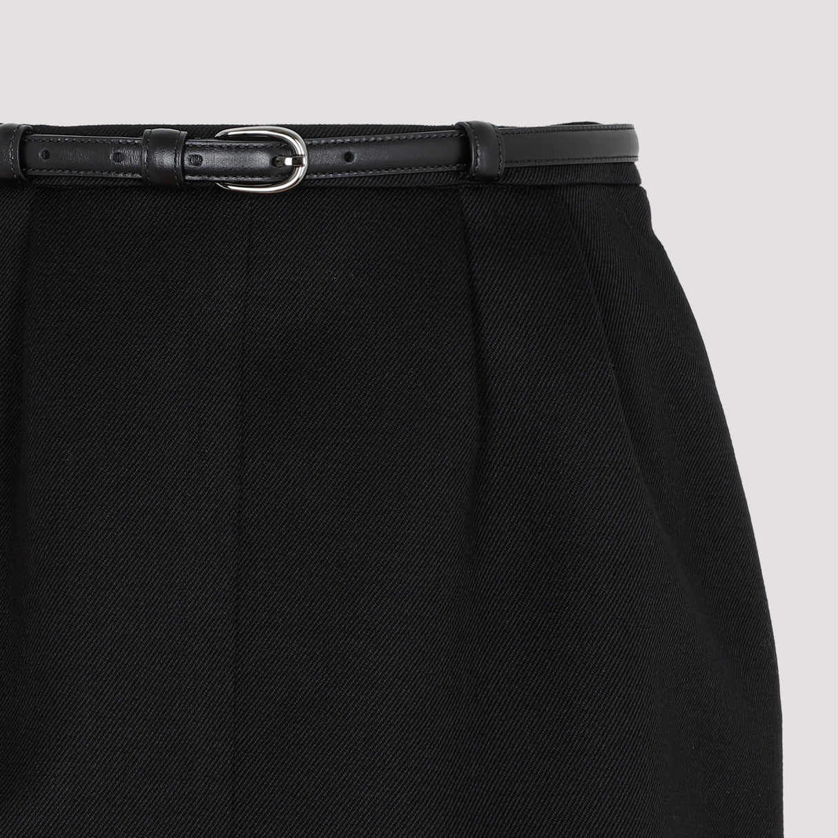 SAINT LAURENT Elegant Black Wool Mini Skirt for Women in SS23