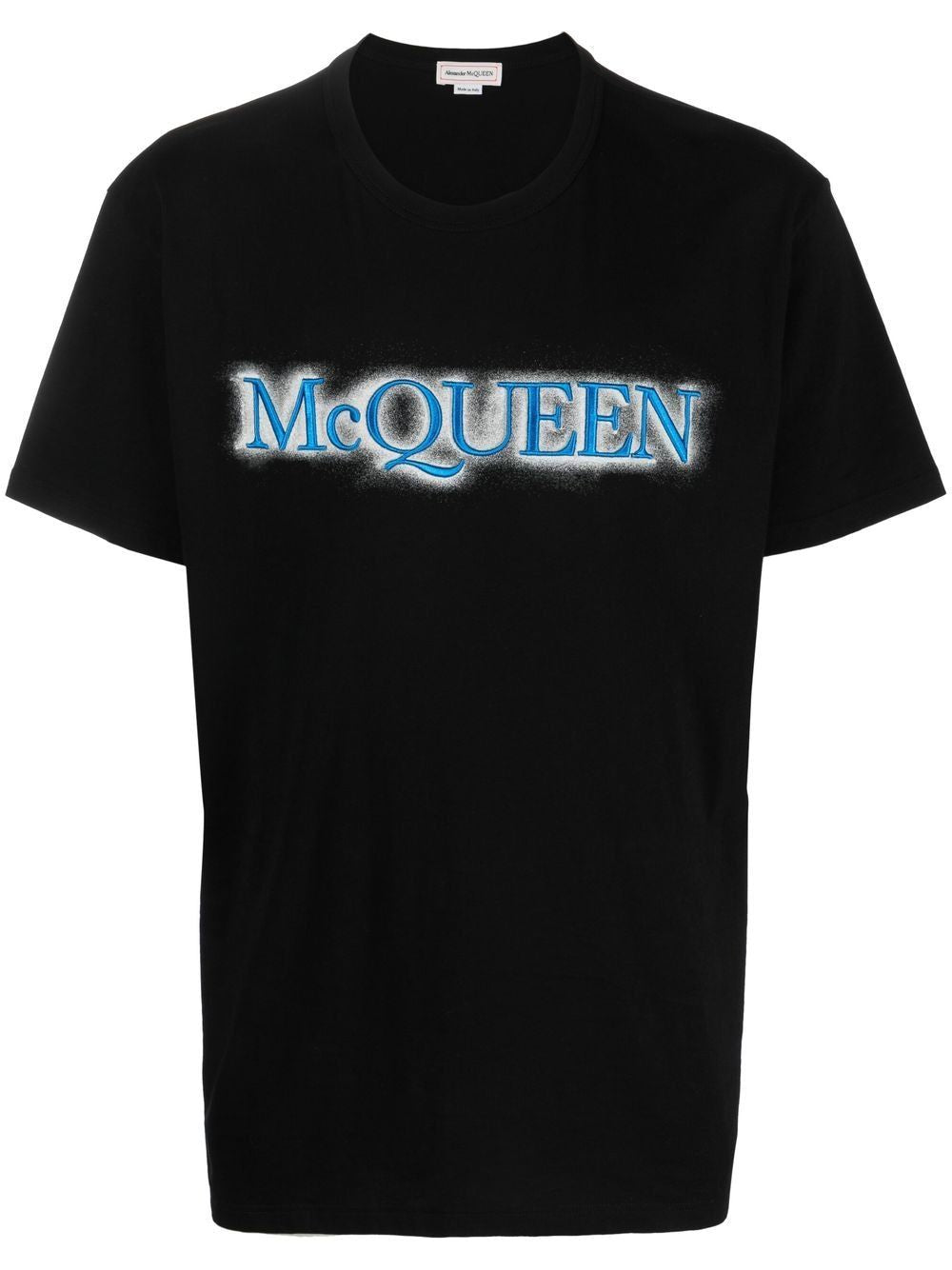 ALEXANDER MCQUEEN Men's Black/Mix Sprayed Logo T-Shirt for SS23