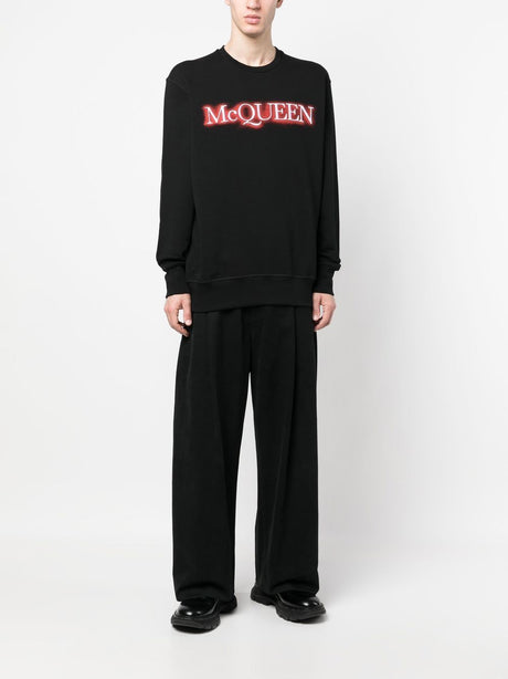 ALEXANDER MCQUEEN Modern Men's Designer Black and Mix Spray Sweatshirt - SS23 Collection