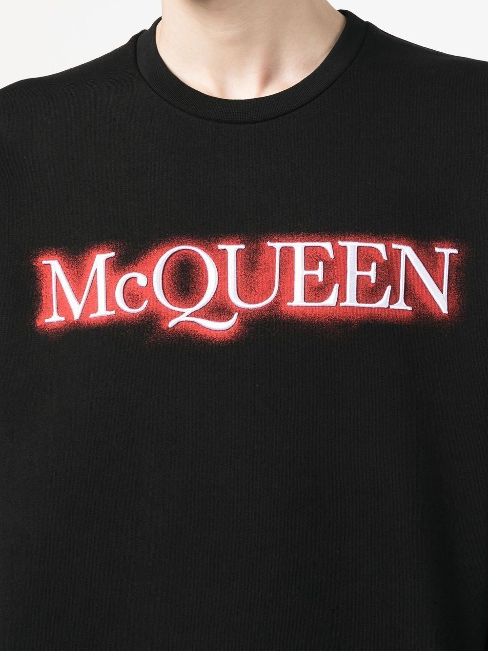 ALEXANDER MCQUEEN Modern Men's Designer Black and Mix Spray Sweatshirt - SS23 Collection