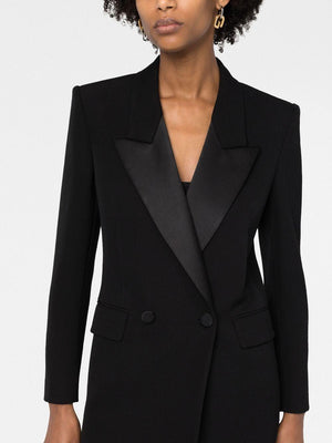 SAINT LAURENT FW23 Women's Black Wool Tuxedo Jacket