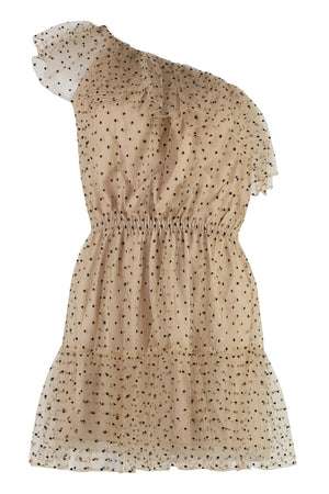 GUCCI Polka-Dot Tulle Dress with Ruffled Details and Elastic Waistband