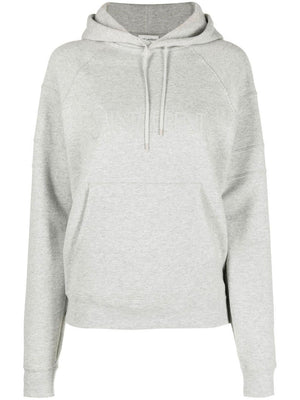 SAINT LAURENT Gris Chine Cotton Hoodie for Women - FW23 Collection