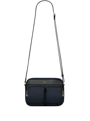 SAINT LAURENT Blue City Leather Camera Handbag for Men - FW23 Collection