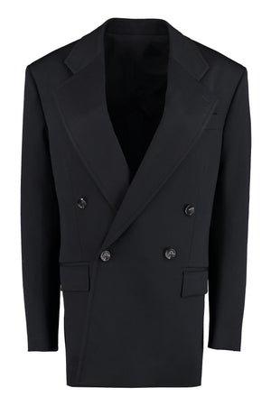 BOTTEGA VENETA Black Double-Breasted Wool Blazer for Women - SS23 Collection