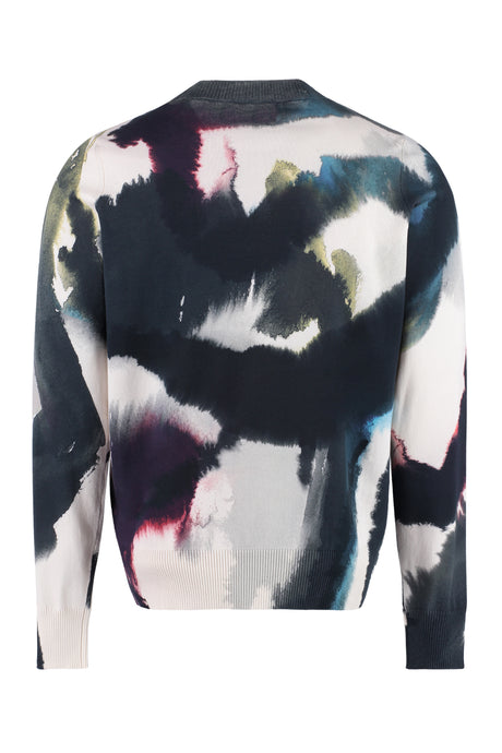 ALEXANDER MCQUEEN Putty Multicolor Short Sleeve Cotton Sweatshirt for Men