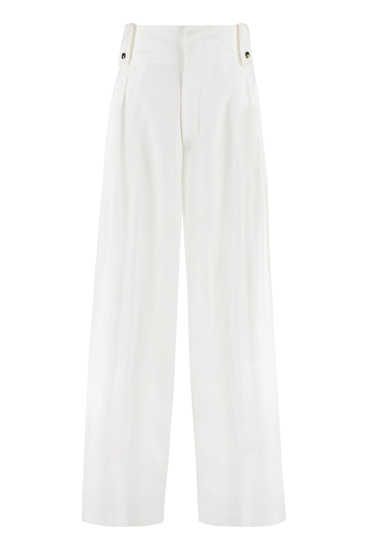 BOTTEGA VENETA White High-Waist Tapered-Fit Trousers for Women