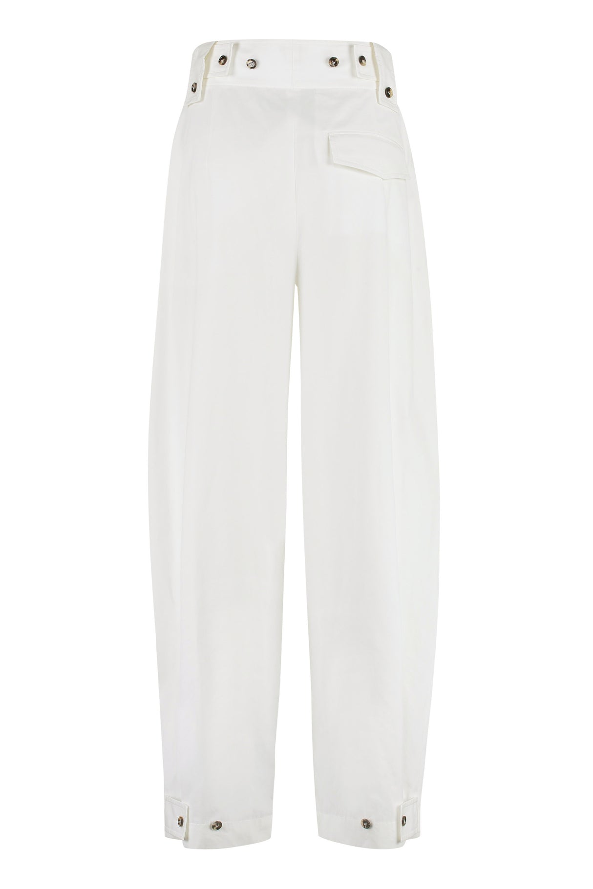 BOTTEGA VENETA White High-Waist Tapered-Fit Trousers for Women