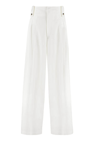 BOTTEGA VENETA White High-Waist Tapered-Fit Trousers for Women