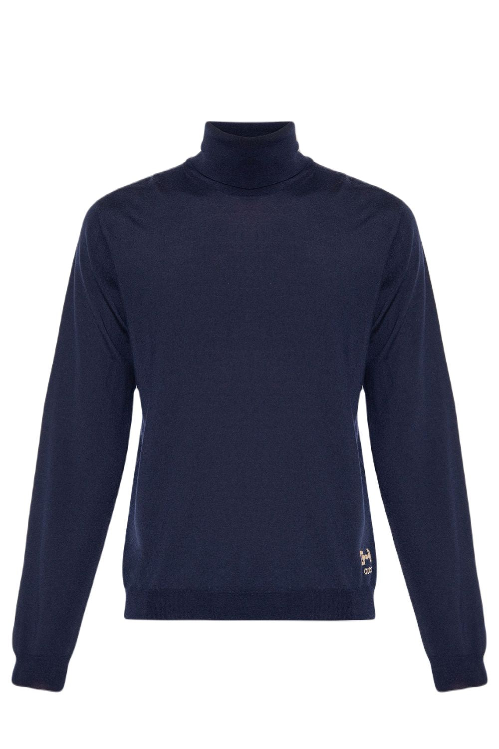 GUCCI Men's Blue Wool Turtleneck Sweater for SS23