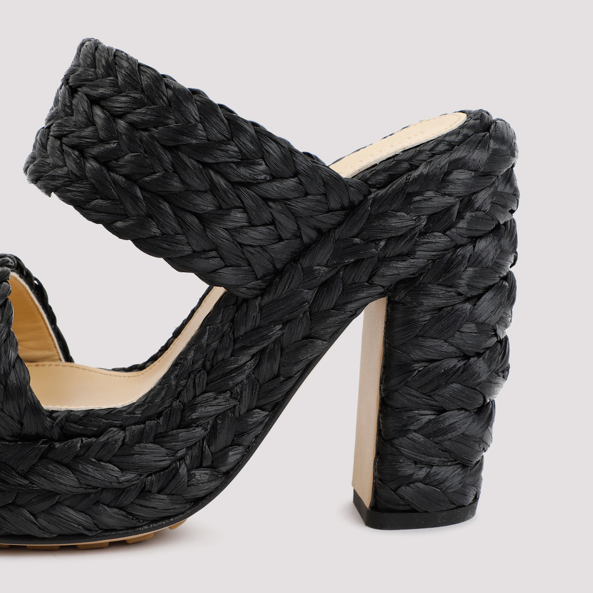 BOTTEGA VENETA Raffia Block Heel Flat Sandals