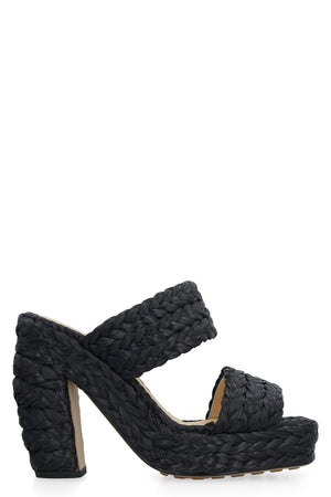 BOTTEGA VENETA Raffia Block Heel Flat Sandals