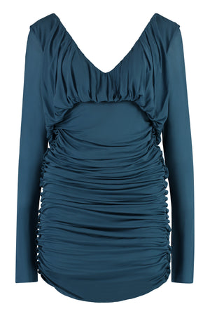 SAINT LAURENT Blue Draped Dress for Women - 2024 SS23 Collection