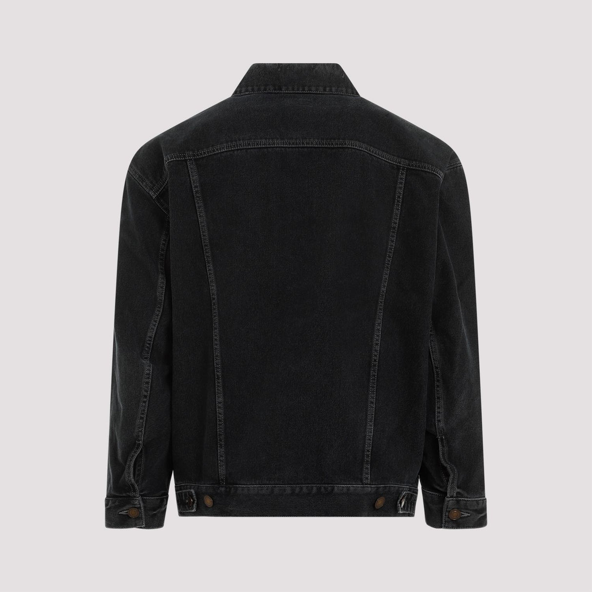 SAINT LAURENT Men's Black Egg Shaped Denim Jacket for SS24