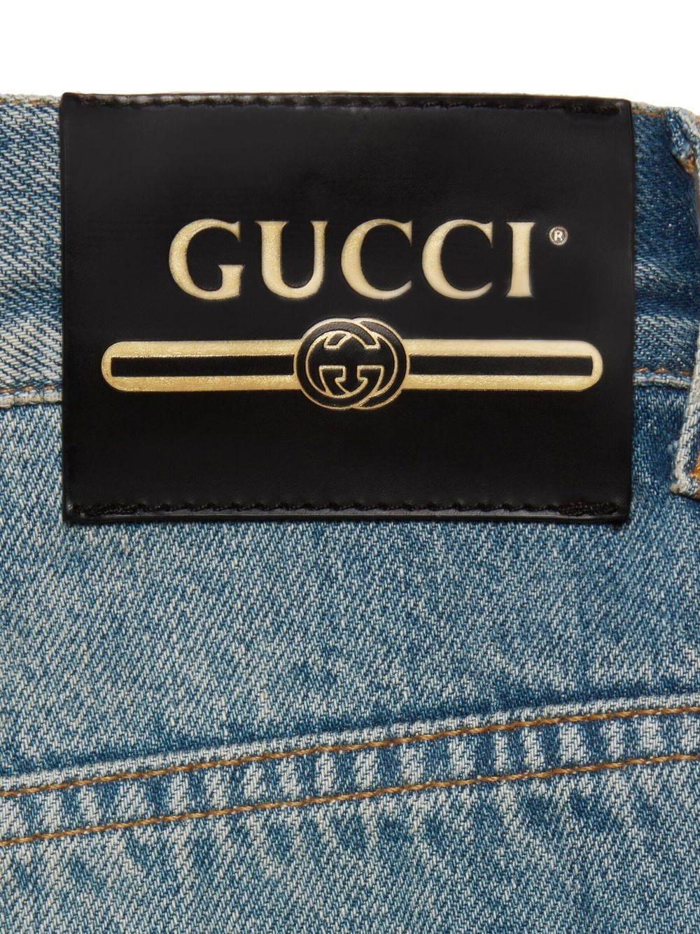 GUCCI Light Blue Cotton Men's Baggy Pants for SS23