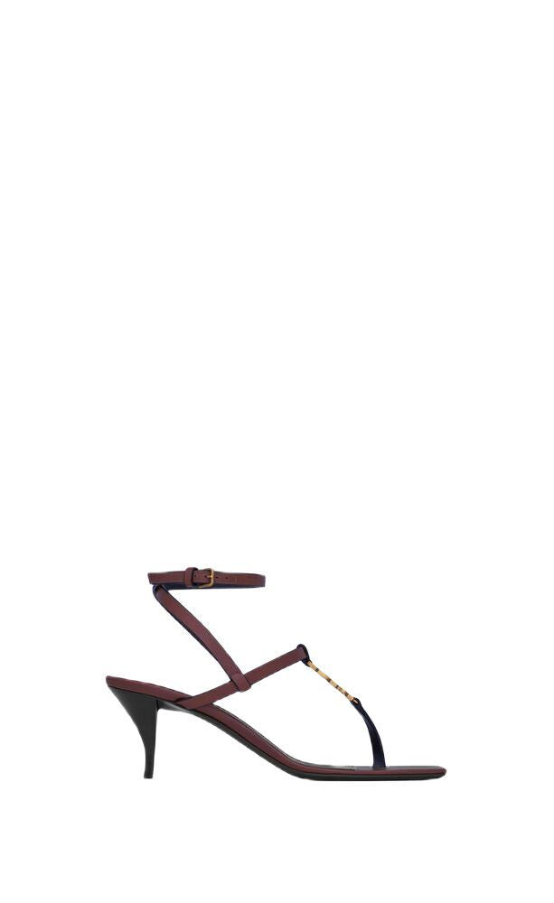 SAINT LAURENT Chic Raffia Open Toe Sandals - 6CM Stack Heel