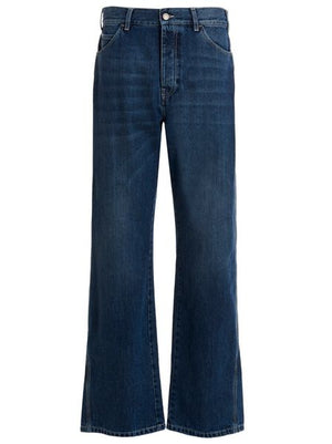 ALEXANDER MCQUEEN Loose Fit Blue Cotton Jeans for Men - SS23 Collection