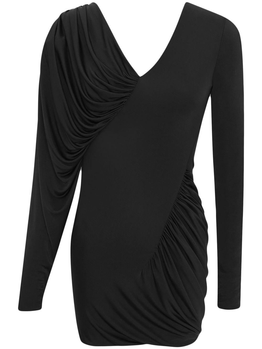 SAINT LAURENT Draped Dress - Black SS23